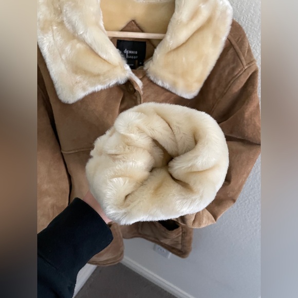 DENNIS BASSO Women’s vintage Shearling Tan Leather suede Chore Coat size 1X - Picture 7 of 14